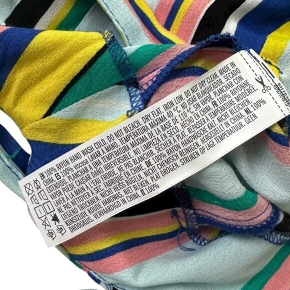 Forever 21 Multicolor Striped High Rise Mini Shorts Women's Size Medium  67-39-2 - Picture 4 of 6